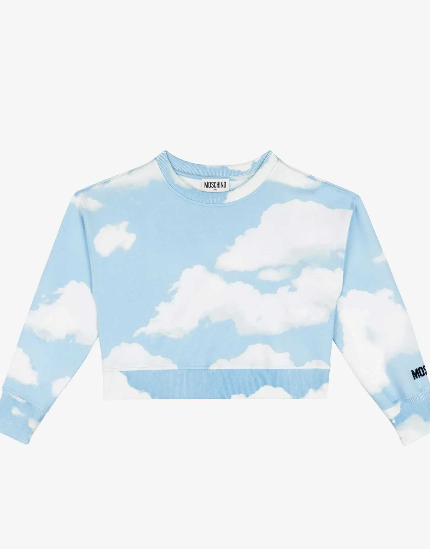 Moschino Girl^Allover Clouds cotton sweatshirt LIGHT BLUE