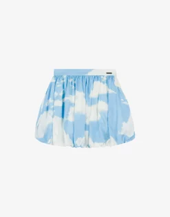 Moschino Girl^Allover Clouds crêpe skirt LIGHT BLUE