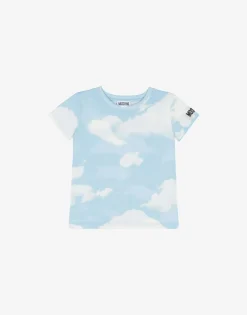Moschino Girl^Allover Clouds jersey t-shirt LIGHT BLUE