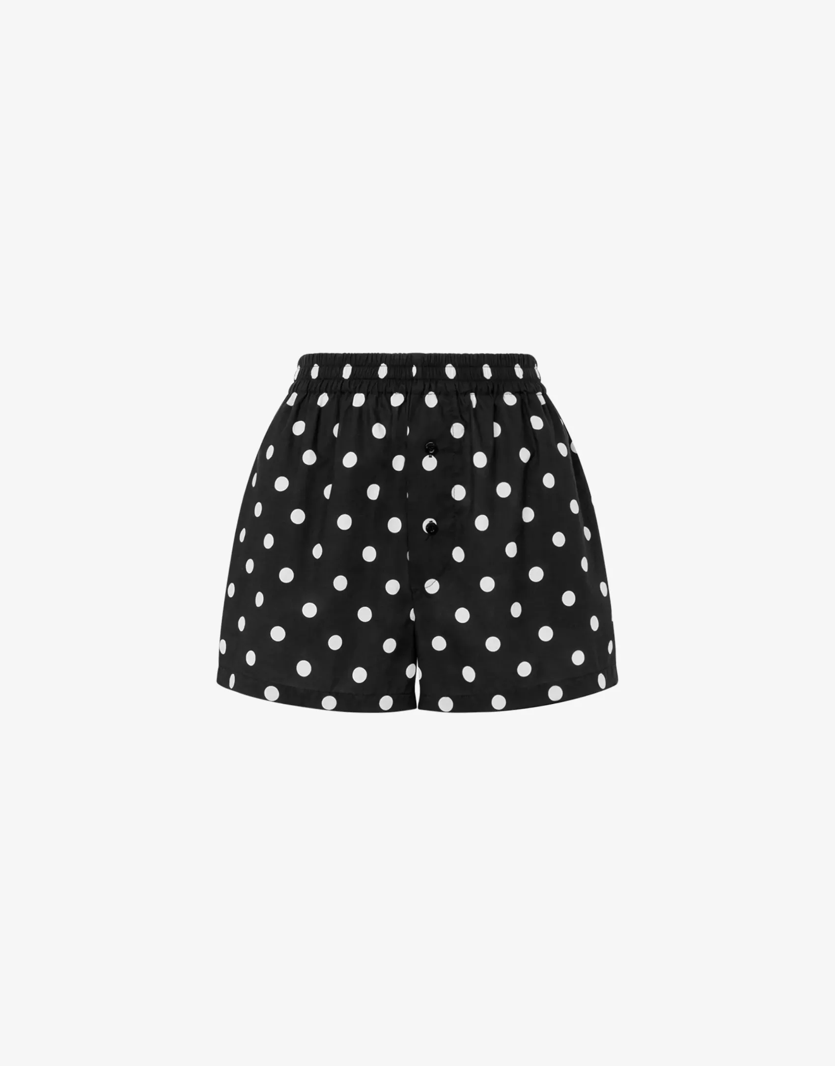 Moschino Pants & Shorts^Allover Polka Dots cotton voile shorts BLACK