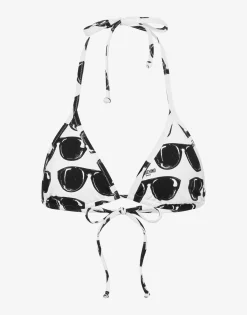 Moschino Swimwear^Allover Sunglasses Bikini Top WHITE