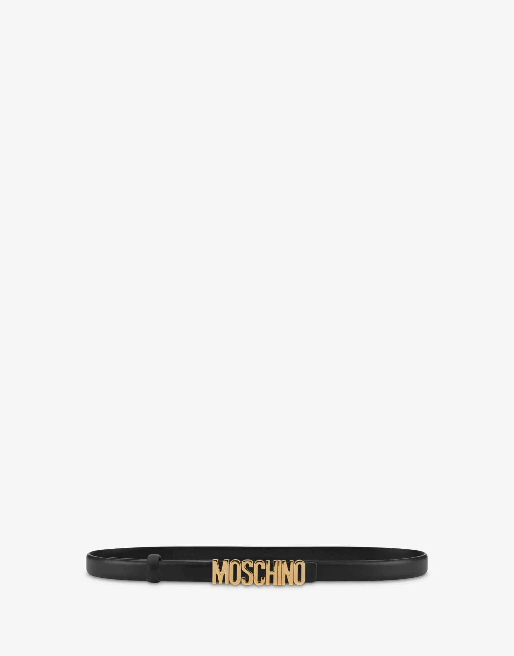 Moschino Belts^Belt with mini Lettering logo BLACK