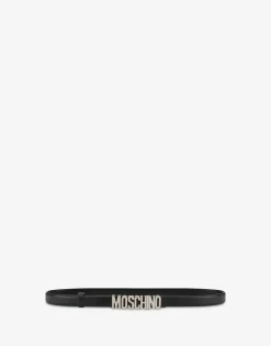Moschino Belts^Belt with mini Lettering logo BLACK