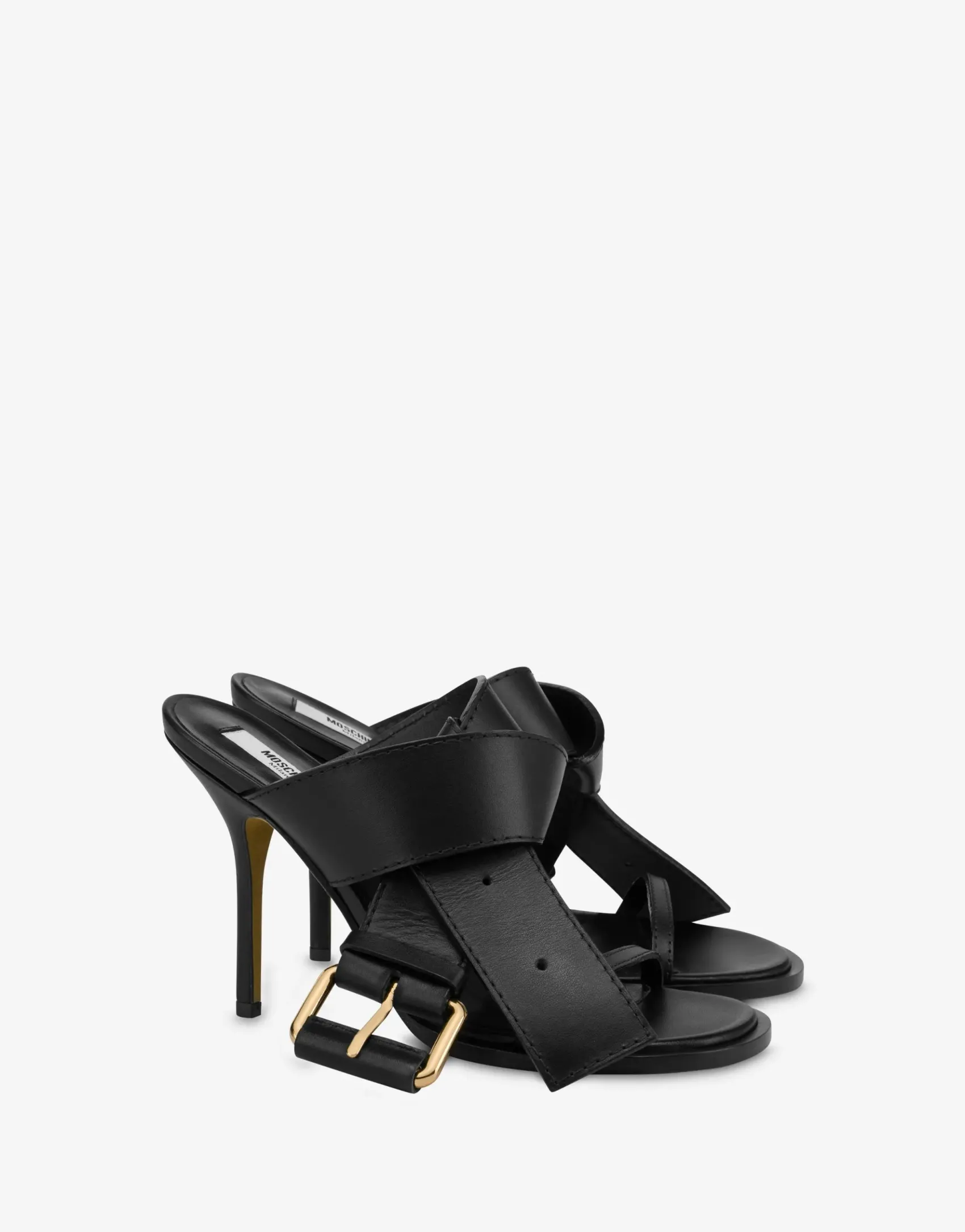 Moschino Sandals^Belted Up Calf Sandals BLACK