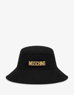 Moschino Hats & Gloves^Bucket Hat Lettering Logo BLACK