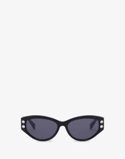 Moschino Sunglasses^Cat eye sunglasses with rhinestones BLACK