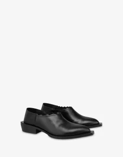 Moschino Flats^Cuban Heel shootie BLACK