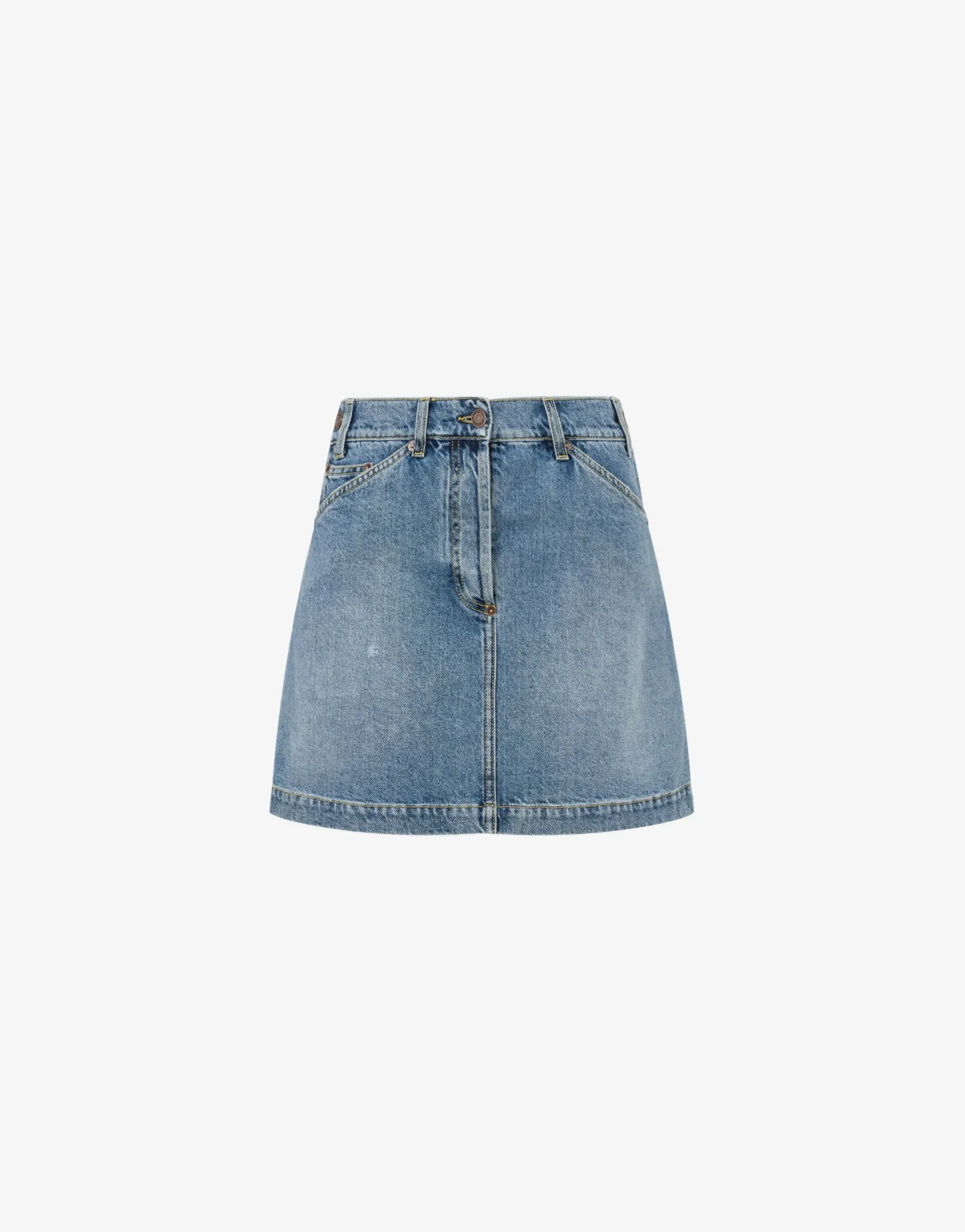 Moschino Skirts^Denim Mini Skirt Laurel Crown Label BLUE DENIM