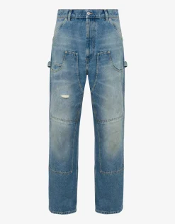 Moschino Pants & Shorts^Denim Pants Laurel Crown Logo BLUE DENIM