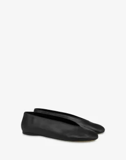 Moschino Flats^Duck Nappa Ballerinas BLACK