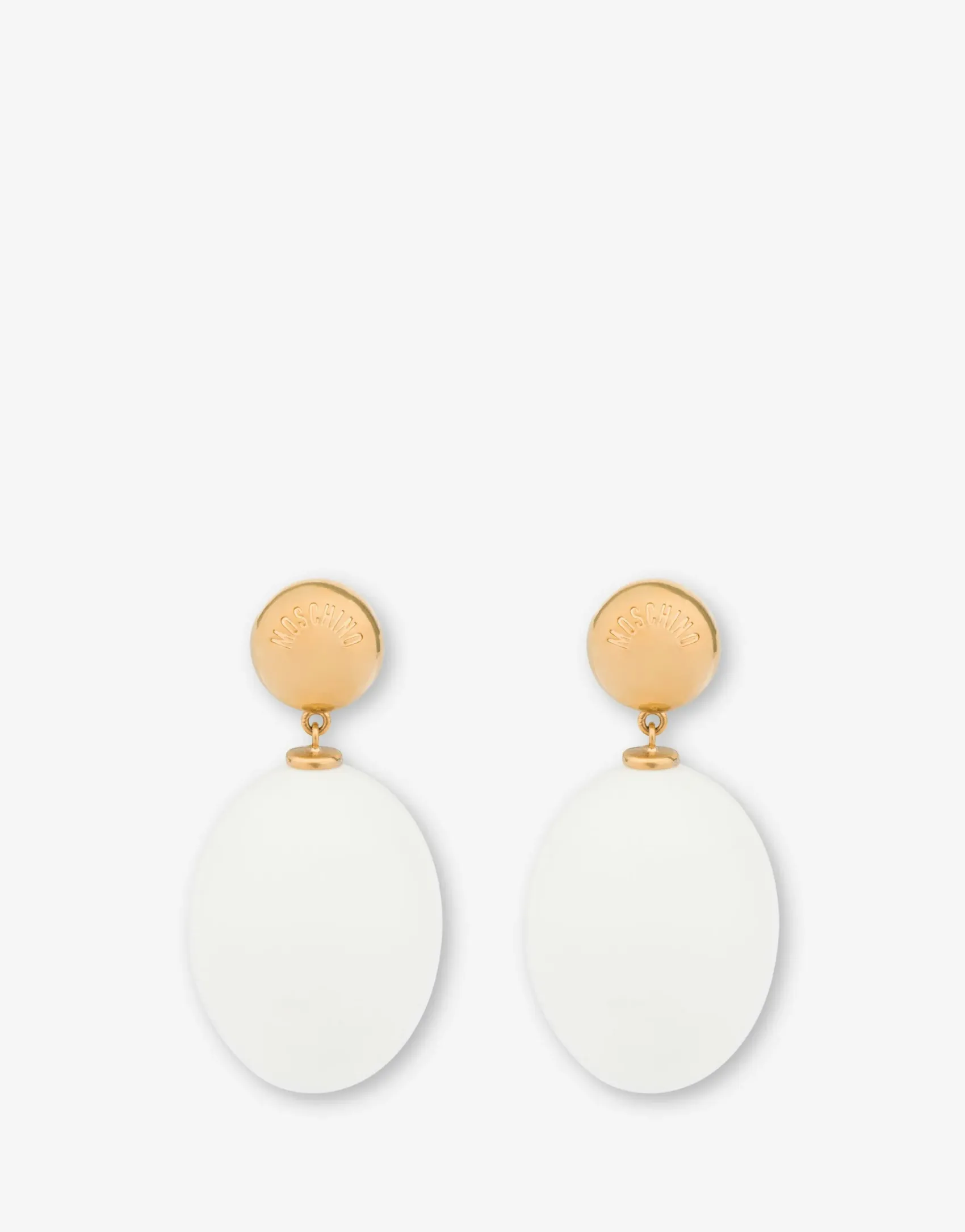 Moschino Jewelry^Eggs pendant earrings WHITE