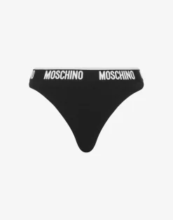 Moschino Underwear^Elastic Logo Band thong BLACK