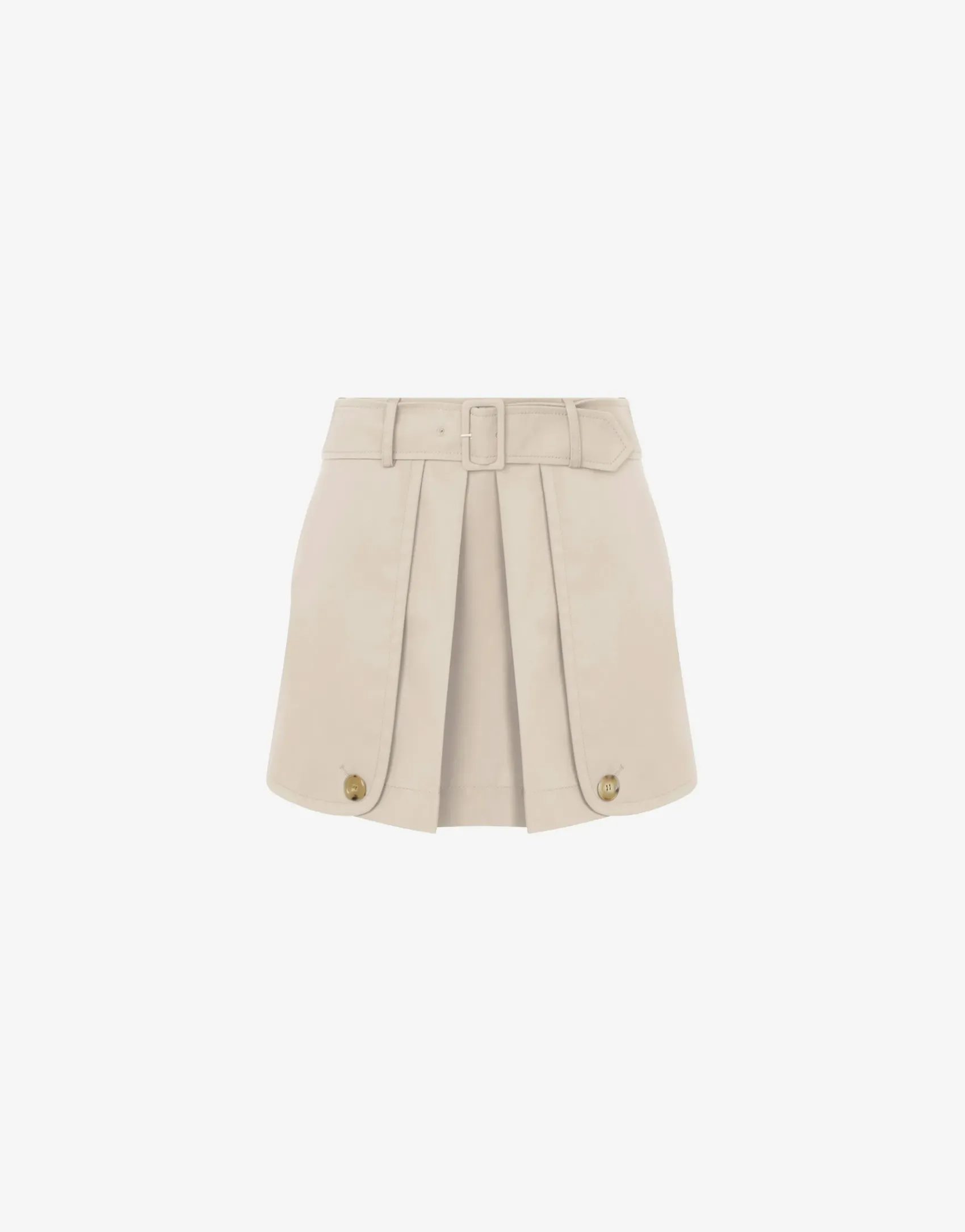 Moschino Skirts^Gabardine Mini Skirt with Trench Details LIGHT BROWN