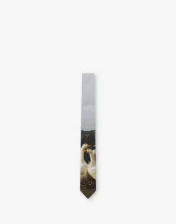 Moschino Scarves & Ties^Goose Print Silk Tie MULTICOLOURED