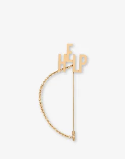 Moschino Jewelry^HELP Chain Brooch GOLD