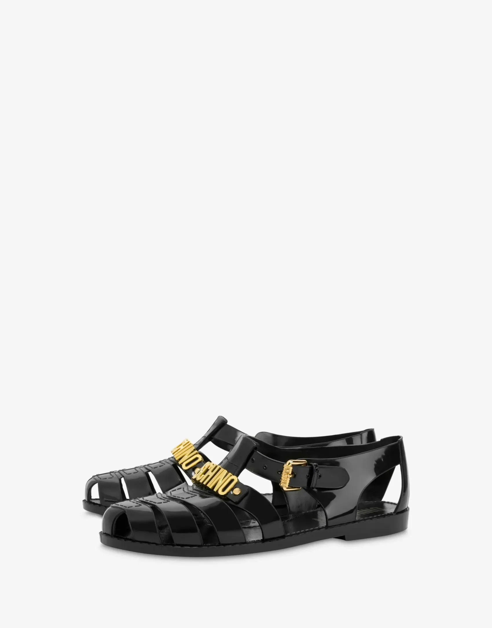 Moschino Sandals & Mules^Jelly sandals with Lettering logo BLACK