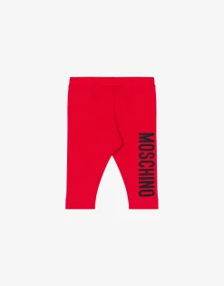 Moschino Girl^Jersey Leggings Logo Print RED