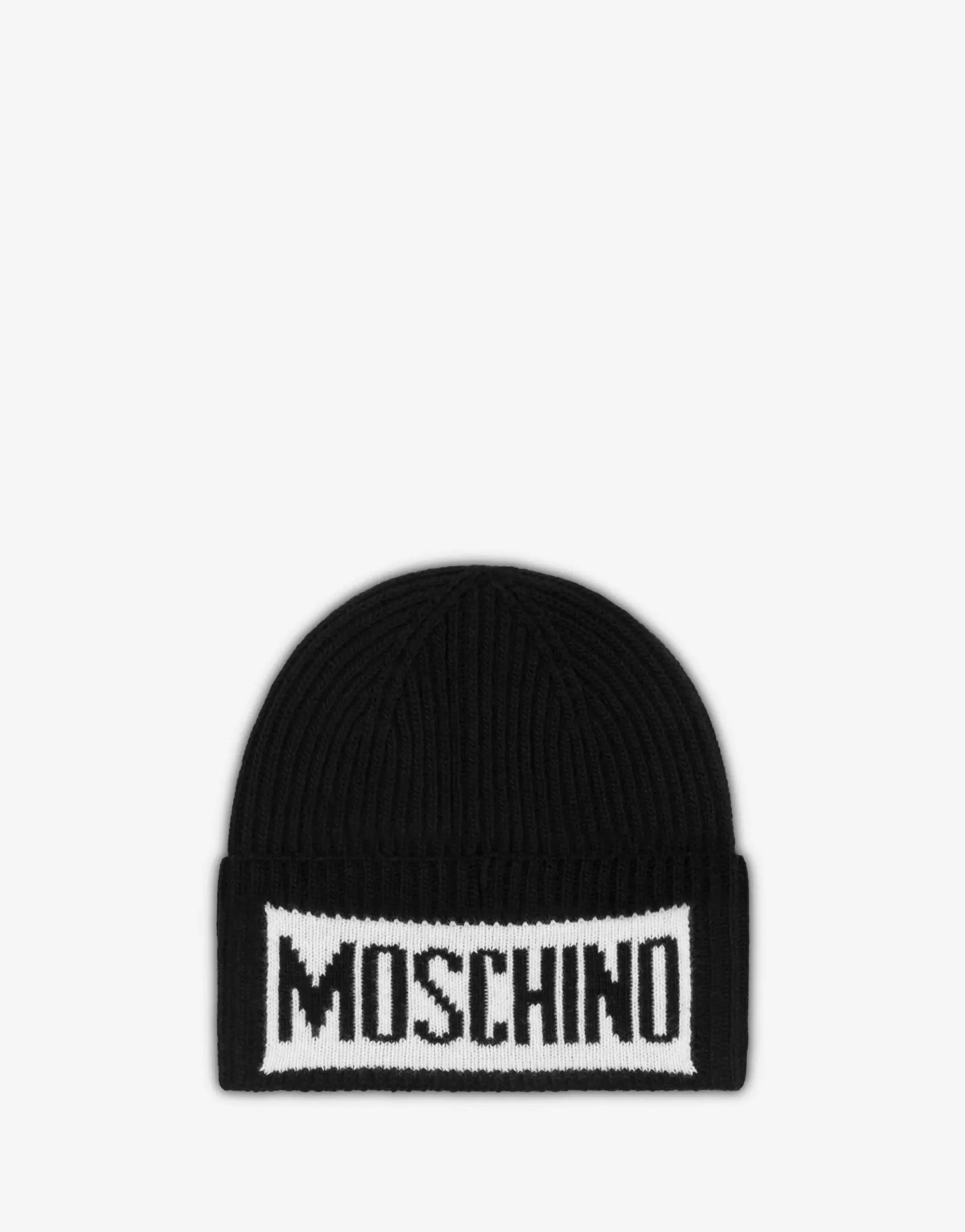 Moschino Hats & Gloves^Knit hat with logo BLACK