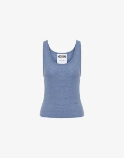 Moschino Shirts & Tops^Knit Tank Top Golden M BLUE