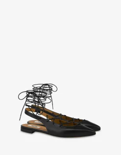 Moschino Flats^Laced Ballerinas BLACK