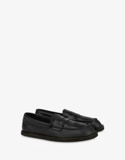 Moschino Loafers & Lace-ups^Loafers in calf leather Desert College BLACK