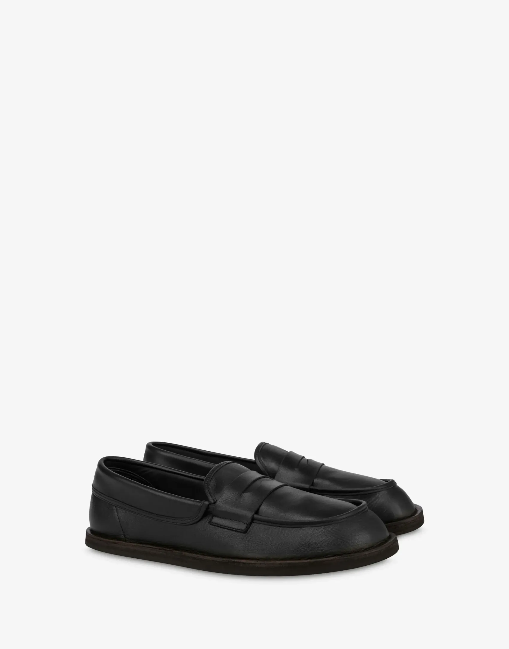 Moschino Loafers & Lace-ups^Loafers in calf leather Desert College BLACK