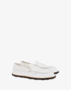 Moschino Loafers & Lace-ups^Loafers in canvas Desert College WHITE