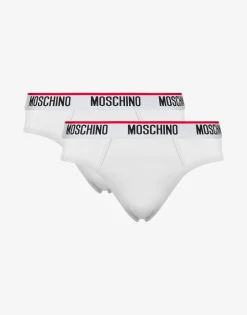 Moschino Underwear^Logo Band set of 2 stretch briefs WHITE