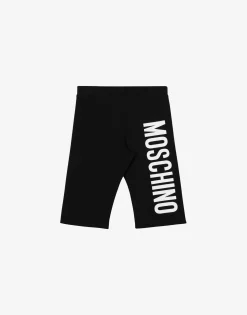 Moschino Girl^Logo Print jersey cycling shorts BLACK