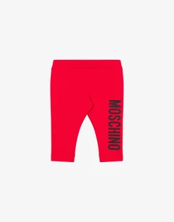 Moschino Girl^Logo Print jersey leggings RED
