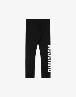 Moschino Girl^Logo Print jersey leggings BLACK