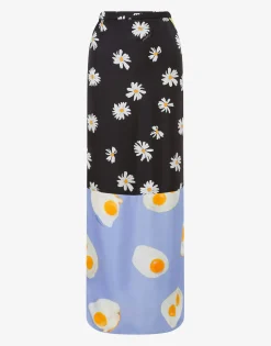 Moschino Skirts^Long Silk Twill Skirt Patchwork MULTICOLOURED