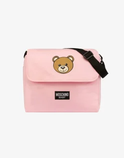 Moschino Baby Accessories^Mom Bag with Changing Mat Teddy Print CONFETTI PINK
