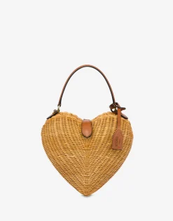 Moschino Item Bags^Love Me Wicker Bag HONEY