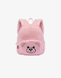 Moschino Baby Accessories^Teddy Bear soft fabric backpack CONFETTI PINK