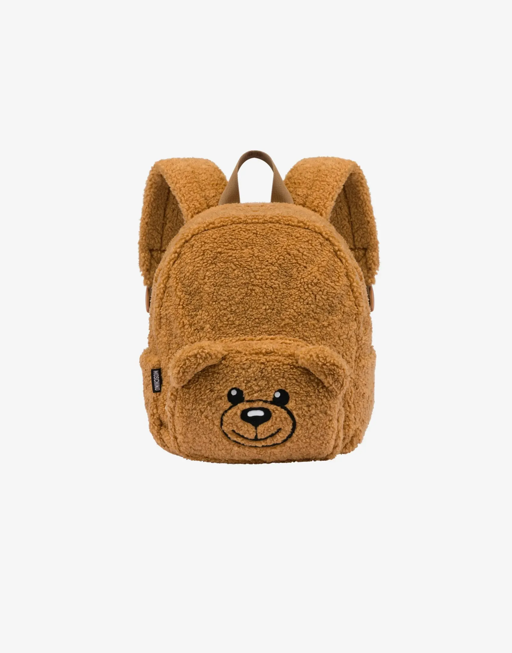 Moschino Baby Accessories^Teddy Bear soft fabric backpack CARAMEL