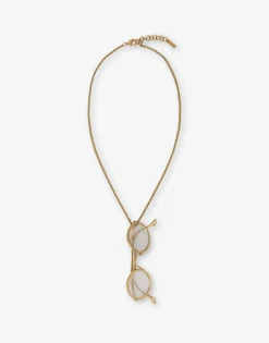 Moschino Jewelry^Necklace with Glasses Pendant GOLD