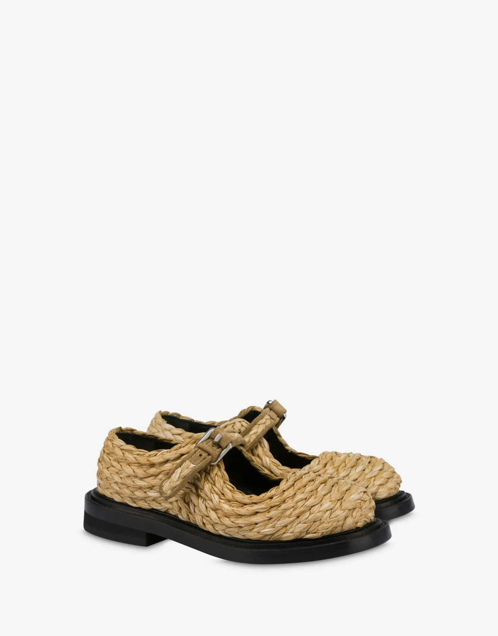 Moschino Flats^Olivia Raffia Mary Jane BEIGE