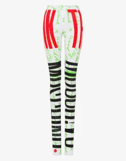 Moschino Pants & Shorts^Organic jersey leggings 'Think Twice' LIGHT GREEN