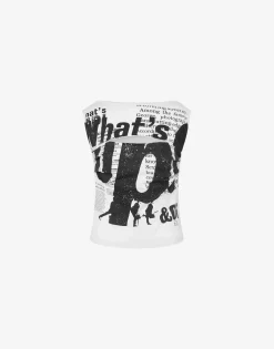 Moschino Shirts & Tops^Organic jersey top 'What's Up' WHITE