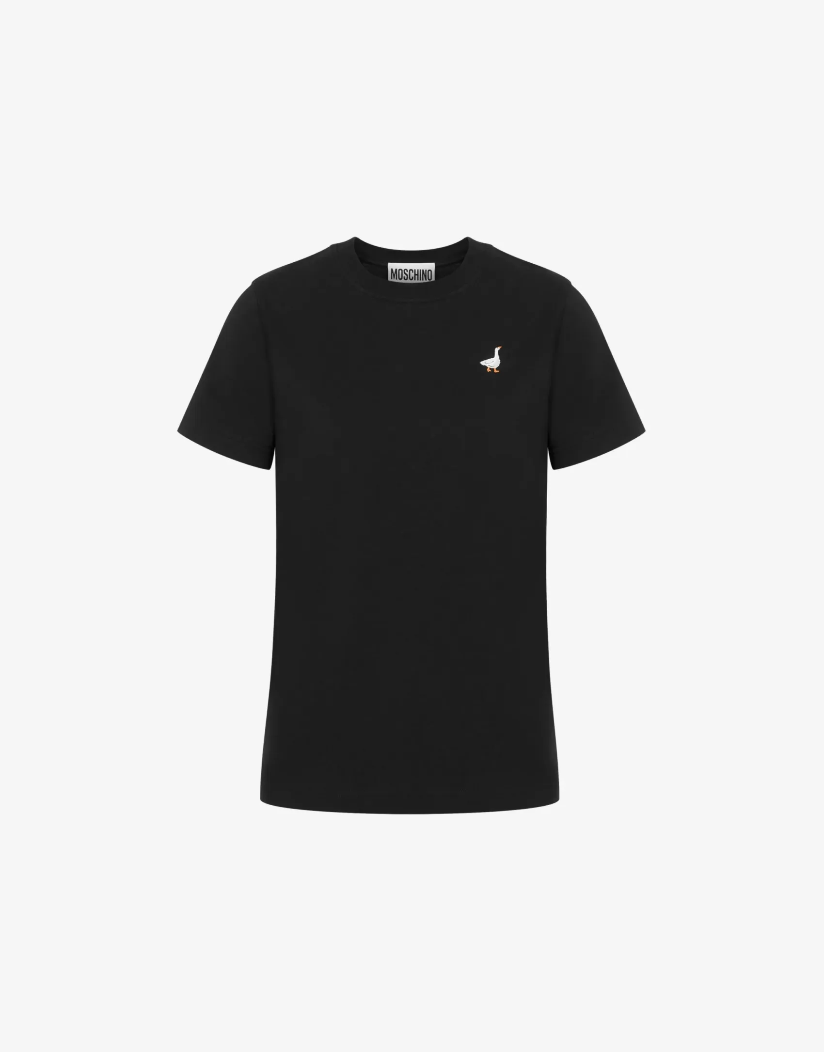 Moschino T-shirts & Sweatshirts^Organic Jersey T-shirt Goose Embroidery BLACK
