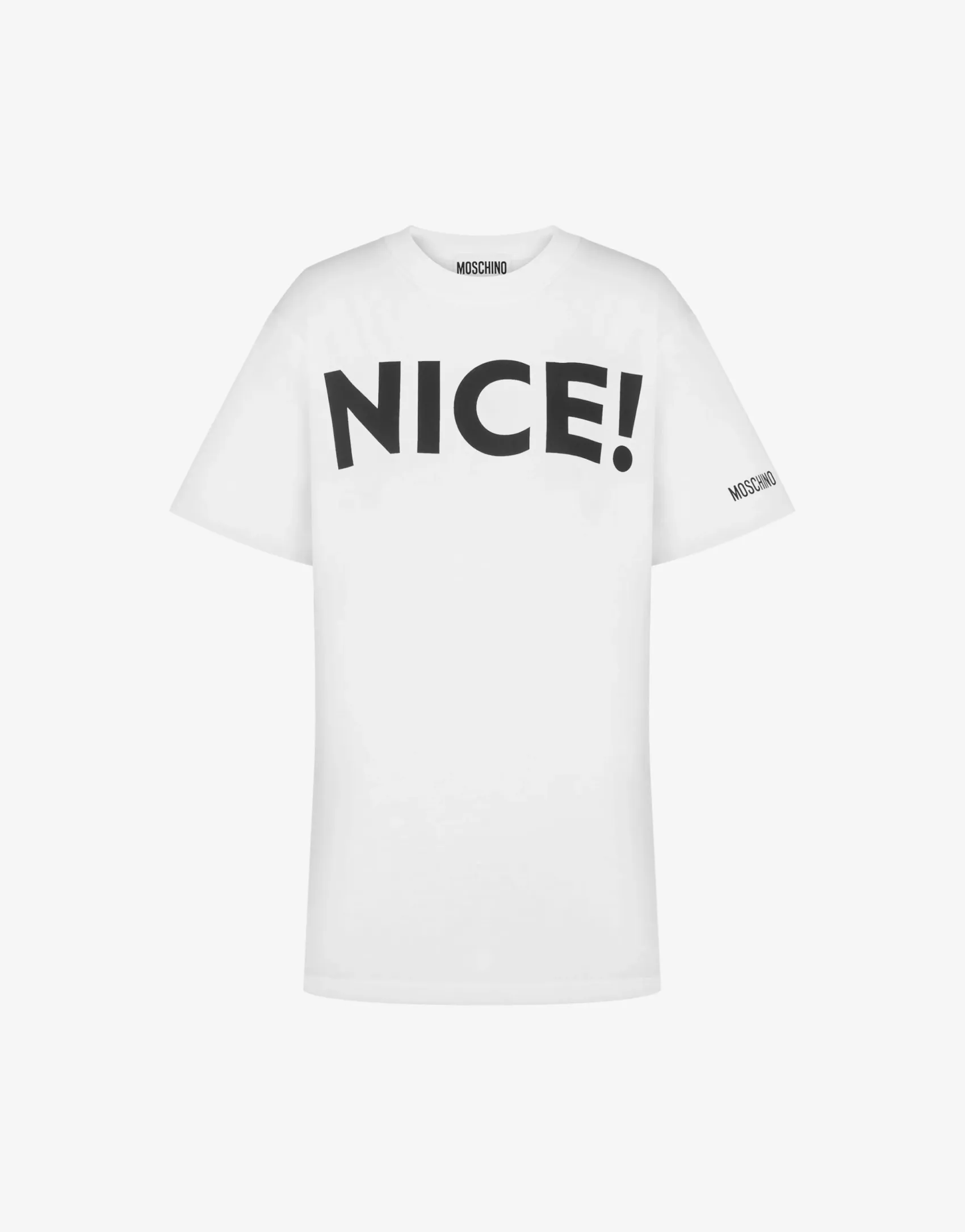 Moschino T-shirts & Sweatshirts^Organic jersey T-shirt 'Nice!' WHITE