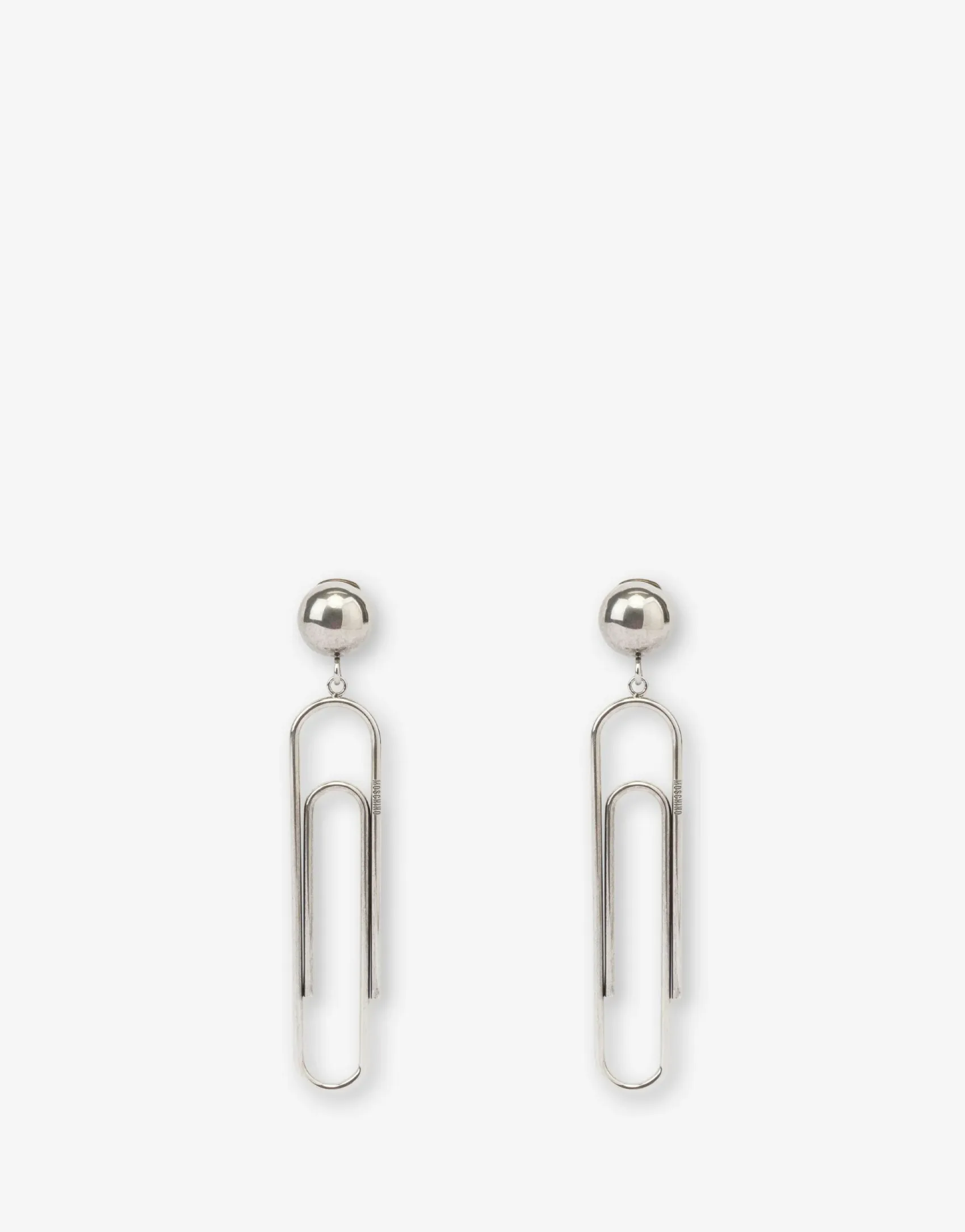 Moschino Jewelry^Paper Clips Drop Earrings SILVER