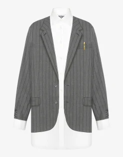 Moschino Shirts^Poplin Shirt Office Inspiration DARK GREY