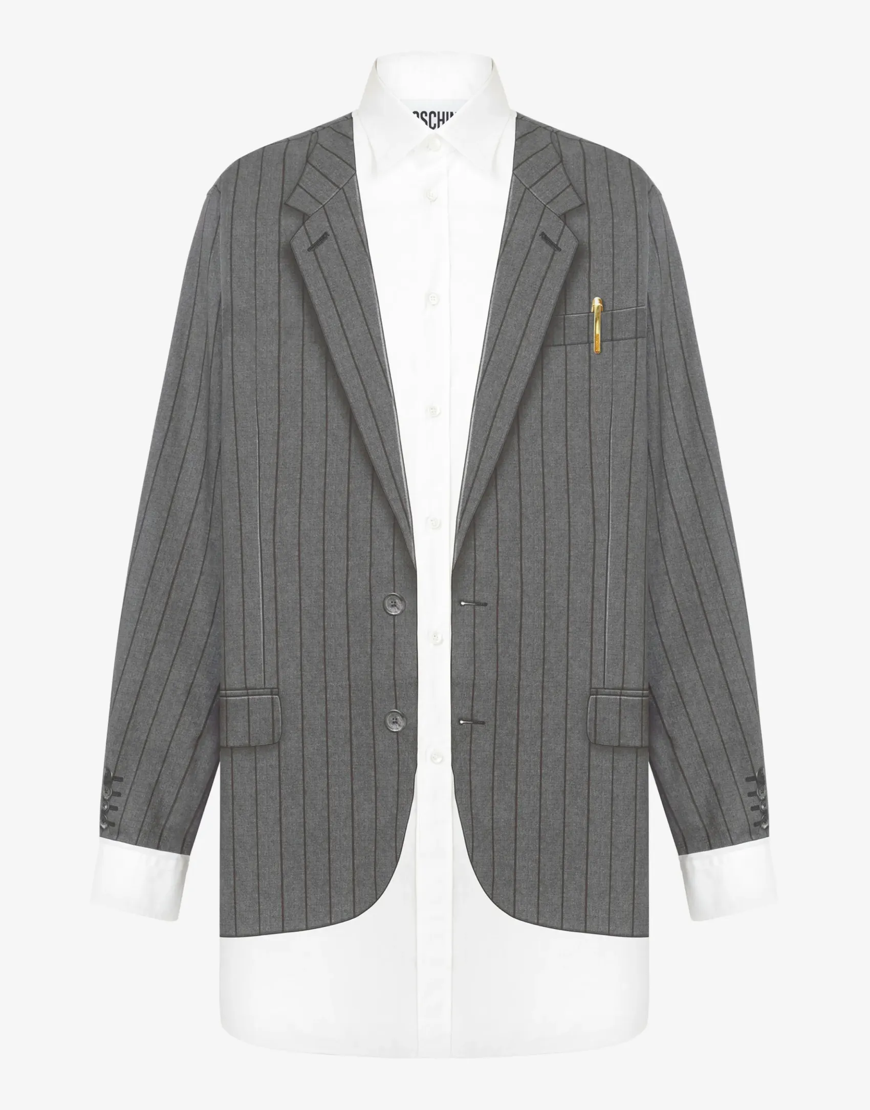 Moschino Shirts^Poplin Shirt Office Inspiration DARK GREY
