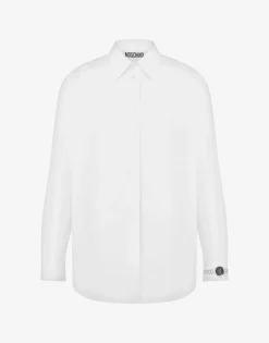 Moschino Shirts^Poplin Shirt Wristwatch Print WHITE