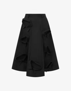 Moschino Skirts^Poplin Skirt with Multi Collars BLACK