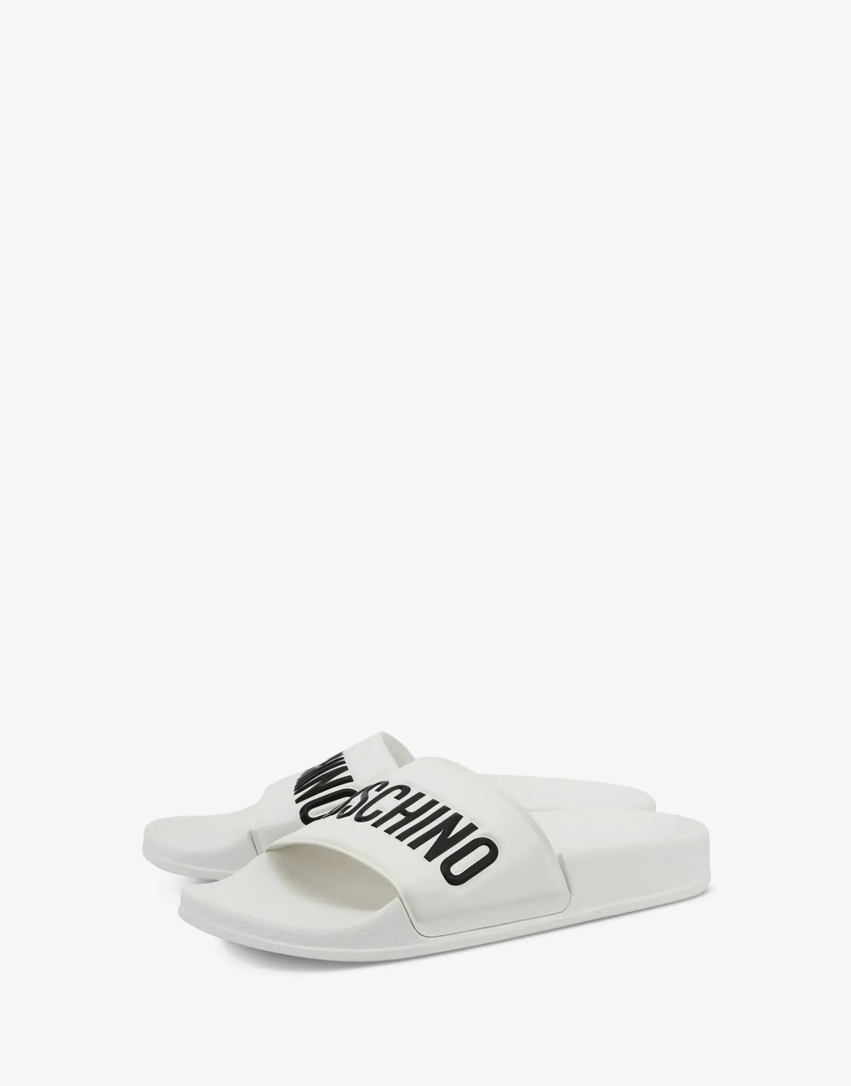 Moschino Sandals & Mules^PVC pool slides with logo WHITE