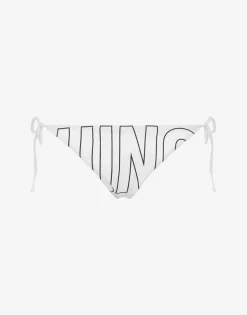 Moschino Swimwear^Rubber Logo Swim Briefs with Laces WHITE