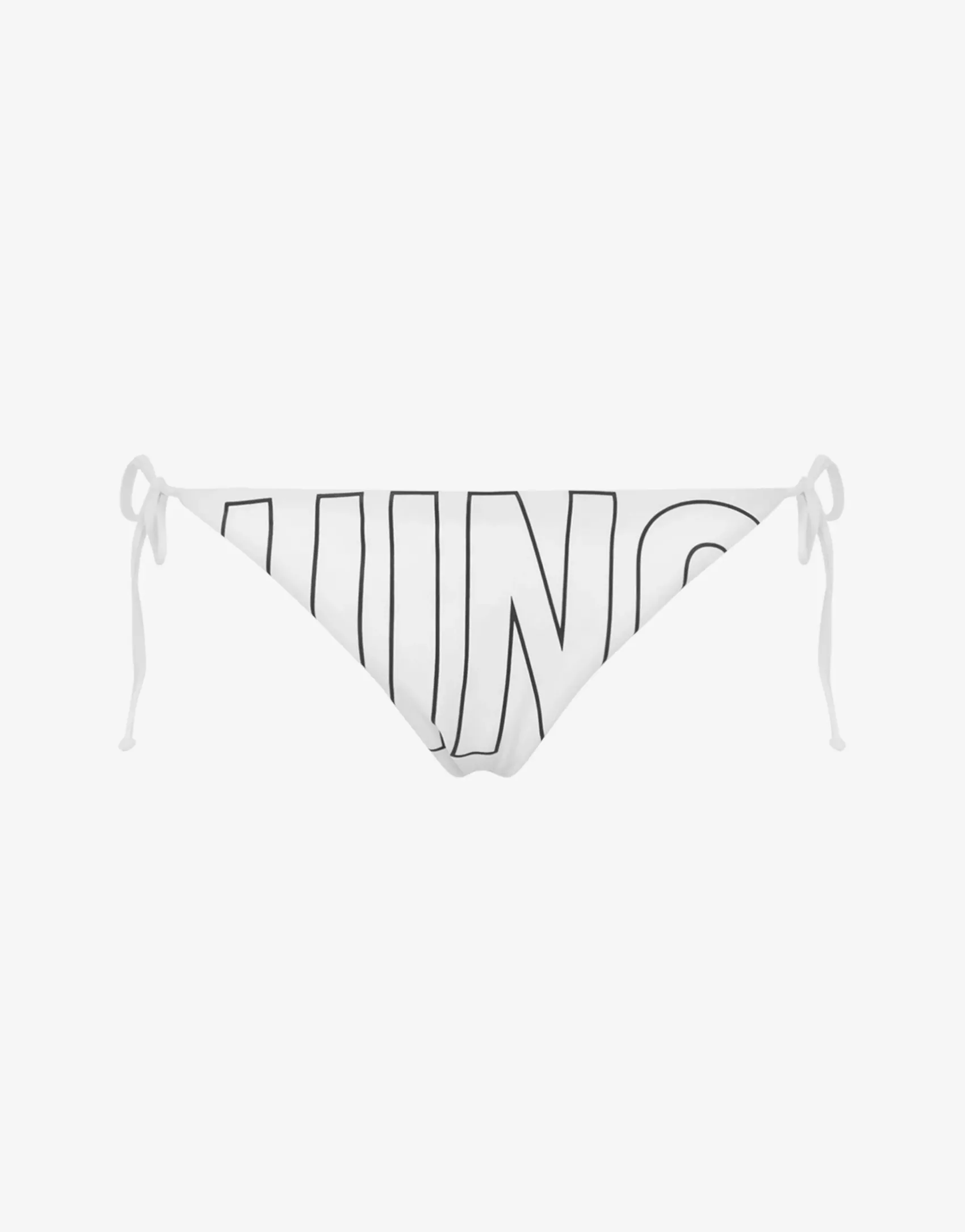 Moschino Swimwear^Rubber Logo Swim Briefs with Laces WHITE